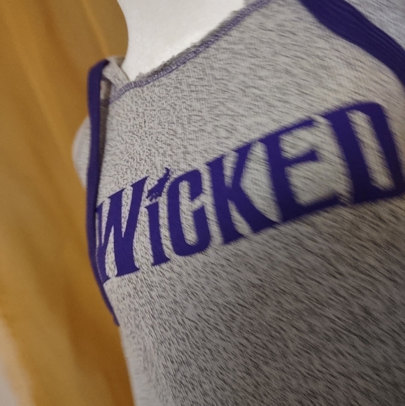 NWOT Wicked hoodie sweatshirt grey with purple accents - Picture 4 of 7